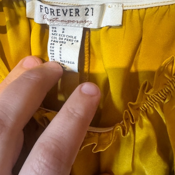 Forever 21 Mustard Ruched Top - Picture 3 of 3
